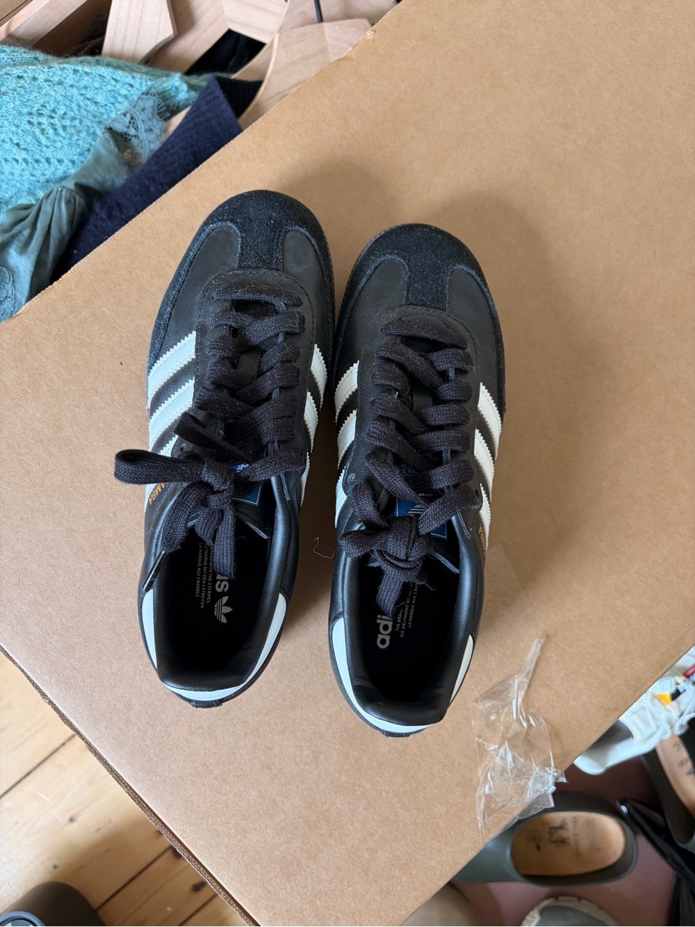 adidas Samba Classic Sneakers - Black with White Stripes